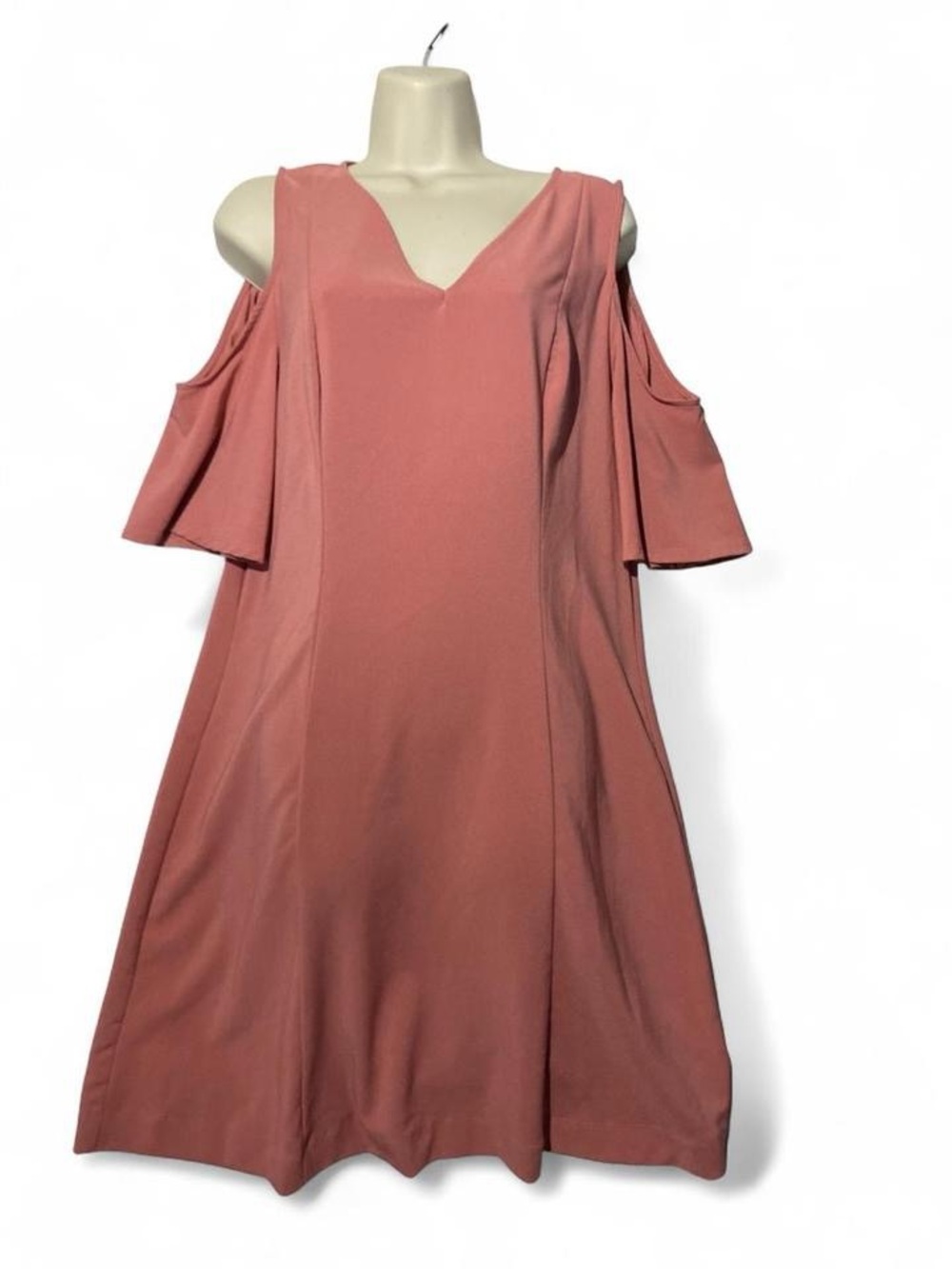New York & Company Rose Cold-Shoulder V-Neck Midi Dress